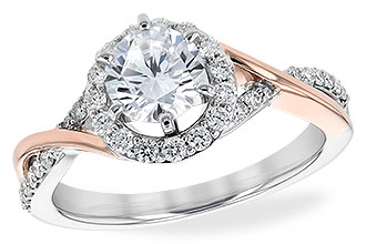 F207-34934: LDS SEMI DIA RG .31 TW (WG RG/ROSE TRIM)